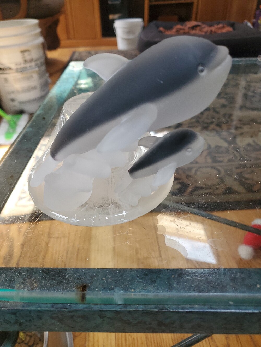 Party Lite - Retired - Orcha Whale & Calf Votive Candle Holder